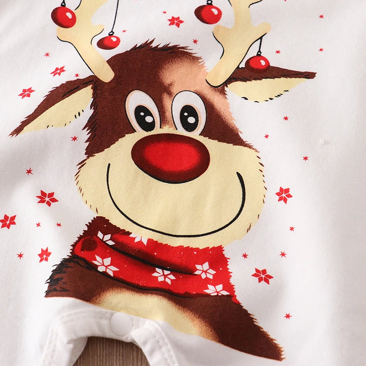 Xmas Family Matching Pajamas Set Cute Deer Adult Kid Baby Family Matching Outfits 2022 Christmas Family Pj's Dog Clothes Scarf