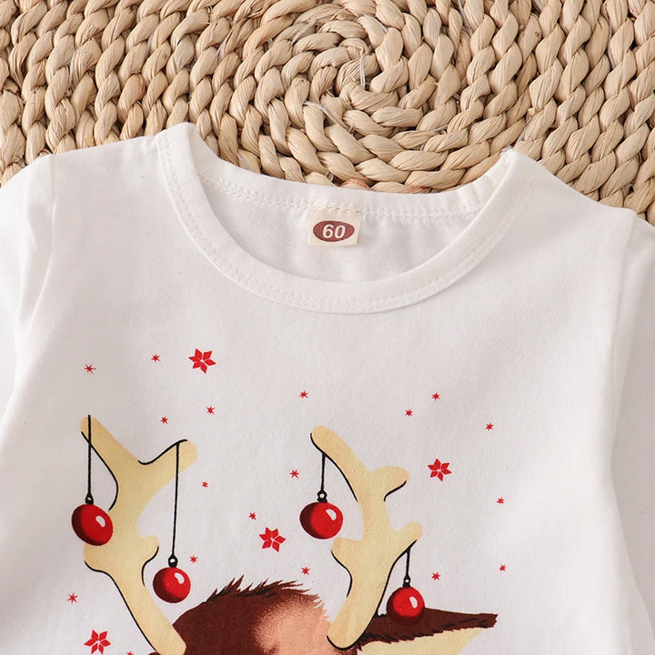 Xmas Family Matching Pajamas Set Cute Deer Adult Kid Baby Family Matching Outfits 2022 Christmas Family Pj's Dog Clothes Scarf