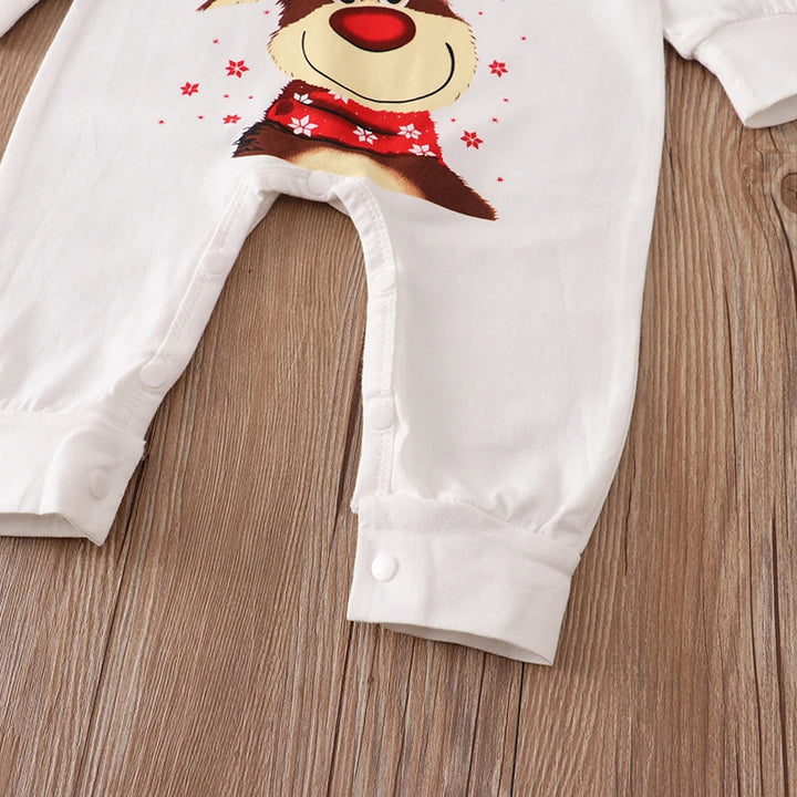 Xmas Family Matching Pajamas Set Cute Deer Adult Kid Baby Family Matching Outfits 2022 Christmas Family Pj's Dog Clothes Scarf